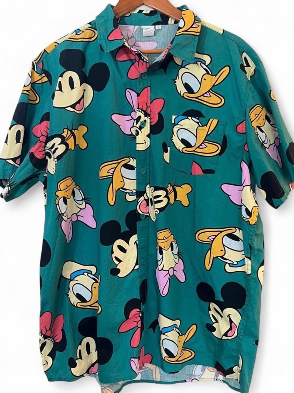 Retro Disney Mickey Mouse Donald Duck Minnie All Over Print Graphic Top XL